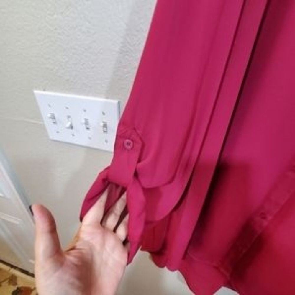 Covington Fuchsia Button Down High Low Shirt - image 5